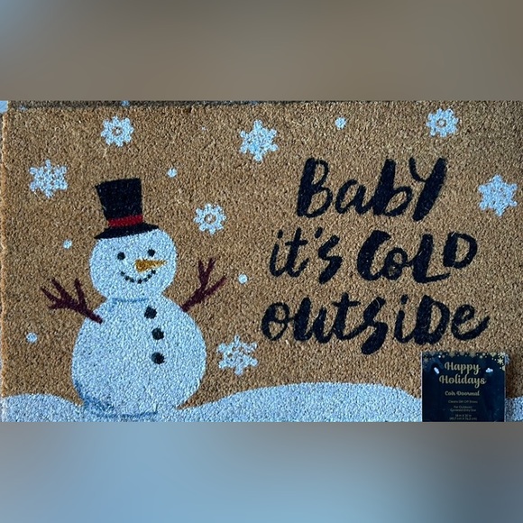 NWT -  Cute COIR Happy Holidays Door Mat - Picture 1 of 5
